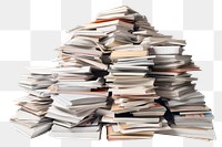 PNG Big pile of documents and files publication book white background