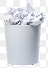 PNG Trash can with paper sheets white white background recycling. AI generated Image by rawpixel.