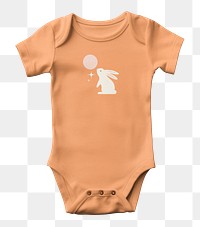 Orange romper png baby's clothes, transparent background