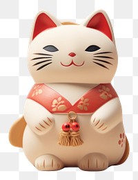 PNG Japanese lucky cat figurine toy anthropomorphic. AI generated Image by rawpixel.