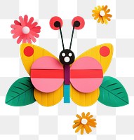 PNG A cute butterfly with a flower nature plant art. 