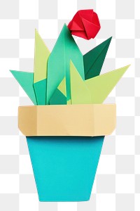 PNG  A succulent plant origami paper art. AI generated Image by rawpixel.