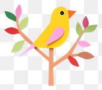 PNG  Bird on tree animal canary nature. AI generated Image by rawpixel.