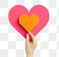 PNG  Hand holding big heart symbol creativity romance. AI generated Image by rawpixel.