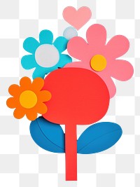 PNG  Speech bubble with flowers toy confectionery celebration. AI generated Image by rawpixel.