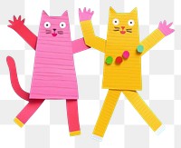 PNG  Two cute couple of cat enjoy dancing next to each other toy anthropomorphic representation. AI generated Image by rawpixel.