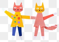 PNG  Two cute couple of cat enjoy dancing next to each other anthropomorphic representation celebration. AI generated Image by rawpixel.