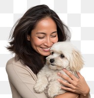 PNG  Thai middle age woman hugging rabbit pet portrait looking. AI generated Image by rawpixel.
