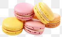 PNG Macaroon yellow food pink. AI generated Image by rawpixel.