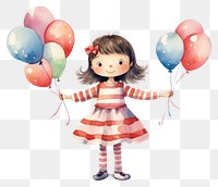 PNG  Girl birthday party balloon cute toy. AI generated Image by rawpixel.
