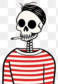 PNG  Cartoon character with his cigarette drawing red representation. AI generated Image by rawpixel.