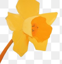 PNG Daffodil daffodil flower paint. AI generated Image by rawpixel.