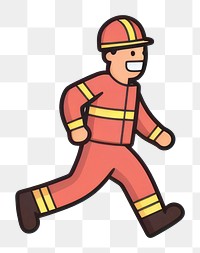 PNG Firefighter running cartoon helmet line. 