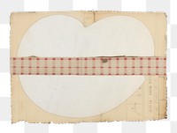 PNG Heart vintage paper old white background. AI generated Image by rawpixel.