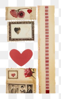 PNG Heart vintage white background scrapbooking creativity.