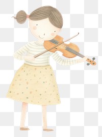 PNG Girl character playing violin child white background concentration. AI generated Image by rawpixel.