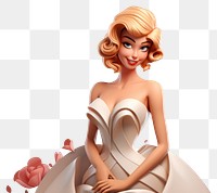 PNG Happy woman in prom dress cartoon adult doll. AI generated Image by rawpixel.