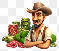 PNG Farmer gambling cartoon adult. AI generated Image by rawpixel.