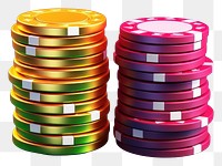 PNG Stacks of casino chips gambling game recreation. AI generated Image by rawpixel.