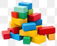 PNG Colorful blocks toy white background construction. AI generated Image by rawpixel.