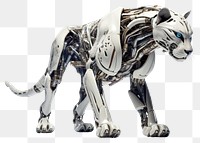 PNG Cyborg cougar white background carnivora wildlife. AI generated Image by rawpixel.