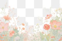 PNG  Colorful flowers border backgrounds painting pattern. AI generated Image by rawpixel.
