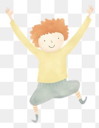 PNG Boy character jumping cheerful white background excitement. AI generated Image by rawpixel.