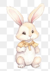 PNG Easter bunny with easter eggs drawing animal mammal. AI generated Image by rawpixel.
