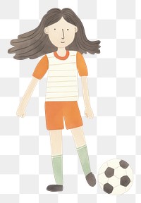 PNG Girl soccer athlete character football drawing sports. 