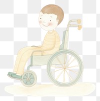 PNG Kid character on a wheelchair tricycle vehicle  