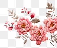 PNG Little Peonys embroidery pattern textile. AI generated Image by rawpixel.