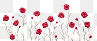 PNG Little red roses garden pattern backgrounds embroidery. AI generated Image by rawpixel.