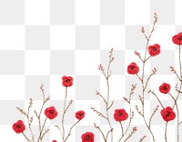 PNG Little red rose garden pattern backgrounds embroidery. AI generated Image by rawpixel.