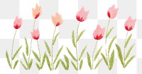 PNG Little Tulips pattern embroidery tulip. AI generated Image by rawpixel.