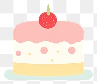 PNG  Birthday cake strawberry dessert cream. AI generated Image by rawpixel.