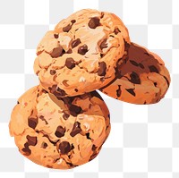 PNG Cookies chocolate chip cookie cartoon food. AI generated Image by rawpixel.