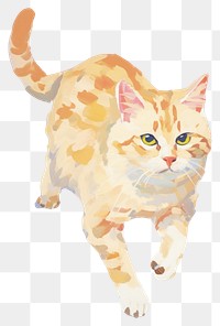 PNG Cat painting art cartoon