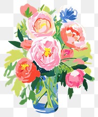 PNG Bouquet painting art cartoon. AI generated Image by rawpixel.