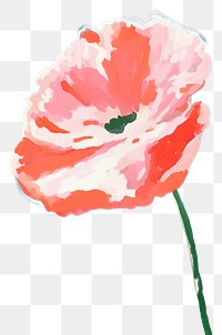 PNG Poppy flower painting plant. AI generated Image by rawpixel.