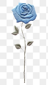 PNG  Blue rose pattern embroidery flower. AI generated Image by rawpixel.