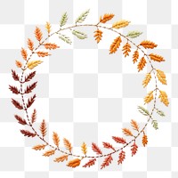PNG Little Autumn leaves circle border pattern plant celebration. AI generated Image by rawpixel.