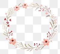 PNG Little flower circle frame pattern embroidery wreath. AI generated Image by rawpixel.