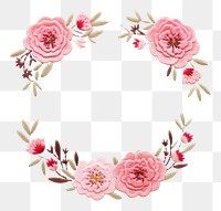PNG Little Peony circle border pattern embroidery flower. AI generated Image by rawpixel.