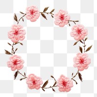 PNG Little Peony circle border pattern flower wreath. AI generated Image by rawpixel.