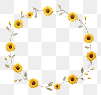 PNG Little sunflowers circle border pattern wreath petal. AI generated Image by rawpixel.