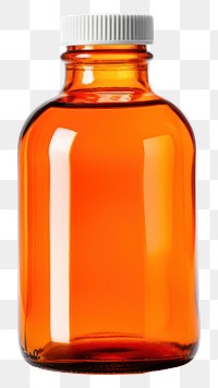 PNG Liquid medicine bottle white background orange color. AI generated Image by rawpixel.