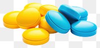 PNG Tablet medicine yellow pill blue. AI generated Image by rawpixel.