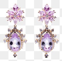 PNG Earring jewellery amethyst gemstone jewelry. 