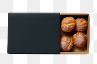 Pastry snack box png, transparent background