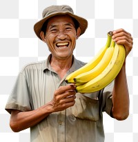 PNG Happy asian farmer banana portrait holding. AI generated Image by rawpixel.